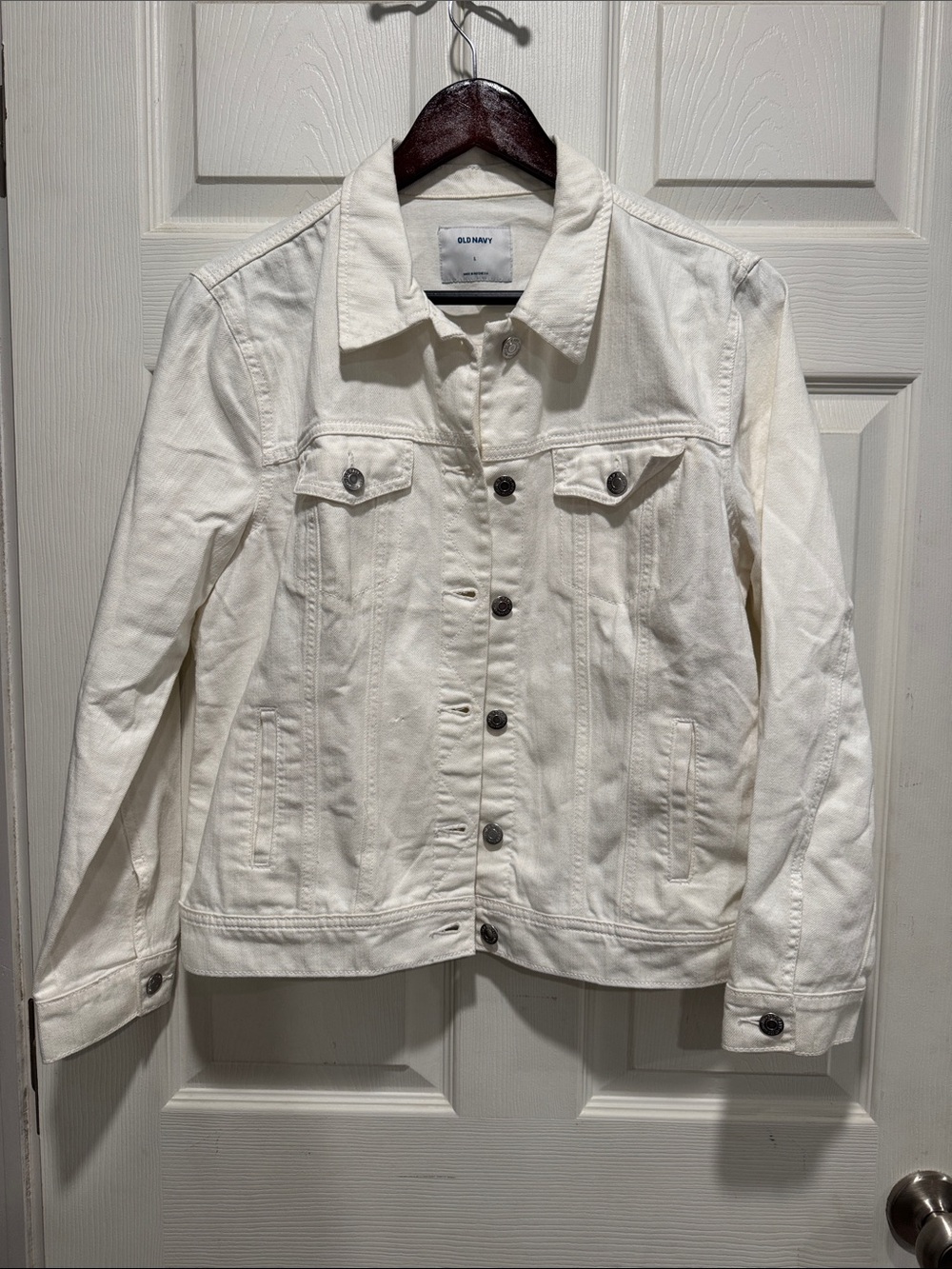 Old Navy Off-White Denim Trucker Jacket